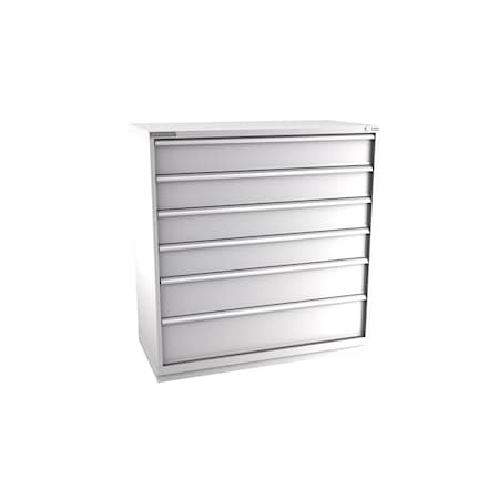 Champion Tool Storage Modular Drawer Cabinet, 6 Drawer, Light Gray, Steel, 56-1/2 in W x 28-1/2 in D x 59-1/2 in H D27000601ILCFTB-LG